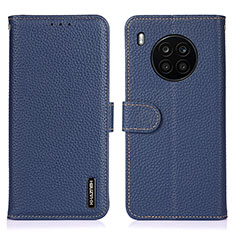 Custodia Portafoglio In Pelle Cover con Supporto B01H per Huawei Honor 50 Lite Blu