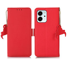 Custodia Portafoglio In Pelle Cover con Supporto B01H per Huawei Honor 80 SE 5G Rosso