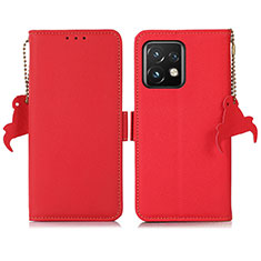 Custodia Portafoglio In Pelle Cover con Supporto B01H per Motorola Moto Edge 40 Pro 5G Rosso