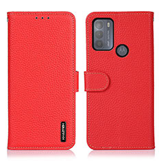 Custodia Portafoglio In Pelle Cover con Supporto B01H per Motorola Moto G50 Rosso