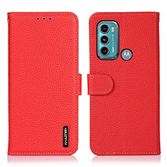 Custodia Portafoglio In Pelle Cover con Supporto B01H per Motorola Moto G60 Rosso