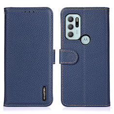 Custodia Portafoglio In Pelle Cover con Supporto B01H per Motorola Moto G60s Blu
