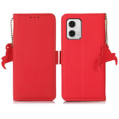Custodia Portafoglio In Pelle Cover con Supporto B01H per Motorola Moto G73 5G Rosso