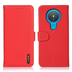 Custodia Portafoglio In Pelle Cover con Supporto B01H per Nokia 1.4 Rosso