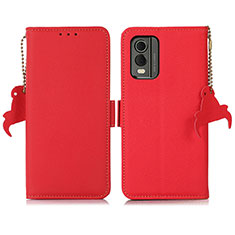 Custodia Portafoglio In Pelle Cover con Supporto B01H per Nokia C210 Rosso