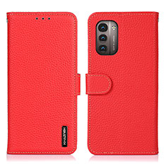 Custodia Portafoglio In Pelle Cover con Supporto B01H per Nokia G21 Rosso