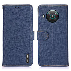 Custodia Portafoglio In Pelle Cover con Supporto B01H per Nokia X10 Blu
