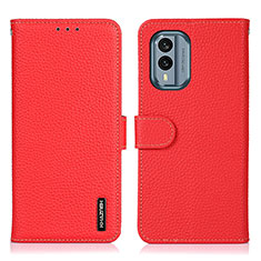 Custodia Portafoglio In Pelle Cover con Supporto B01H per Nokia X30 5G Rosso