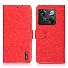 Custodia Portafoglio In Pelle Cover con Supporto B01H per OnePlus 10T 5G Rosso