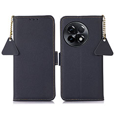 Custodia Portafoglio In Pelle Cover con Supporto B01H per OnePlus 11R 5G Blu