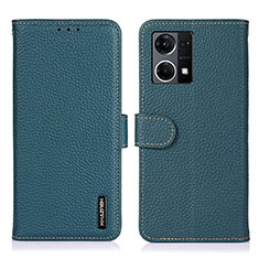 Custodia Portafoglio In Pelle Cover con Supporto B01H per Oppo Reno8 4G Verde