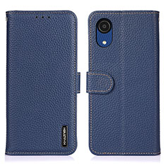 Custodia Portafoglio In Pelle Cover con Supporto B01H per Samsung Galaxy A03 Core Blu