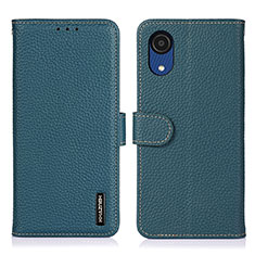 Custodia Portafoglio In Pelle Cover con Supporto B01H per Samsung Galaxy A03 Core Verde