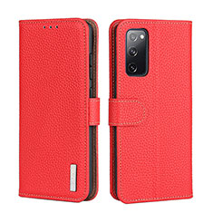 Custodia Portafoglio In Pelle Cover con Supporto B01H per Samsung Galaxy A03s Rosso