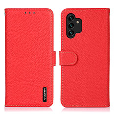 Custodia Portafoglio In Pelle Cover con Supporto B01H per Samsung Galaxy A13 4G Rosso