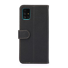 Custodia Portafoglio In Pelle Cover con Supporto B01H per Samsung Galaxy A51 4G Nero