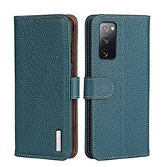 Custodia Portafoglio In Pelle Cover con Supporto B01H per Samsung Galaxy F02S SM-E025F Verde