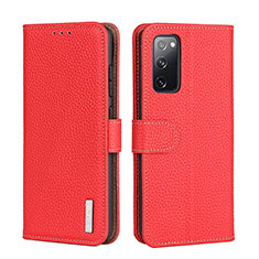 Custodia Portafoglio In Pelle Cover con Supporto B01H per Samsung Galaxy M02s Rosso