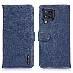 Custodia Portafoglio In Pelle Cover con Supporto B01H per Samsung Galaxy M32 4G Blu