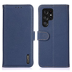 Custodia Portafoglio In Pelle Cover con Supporto B01H per Samsung Galaxy S23 Ultra 5G Blu