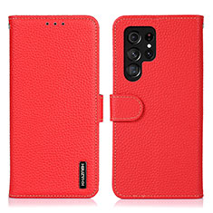 Custodia Portafoglio In Pelle Cover con Supporto B01H per Samsung Galaxy S23 Ultra 5G Rosso