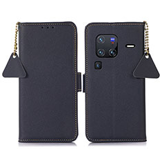 Custodia Portafoglio In Pelle Cover con Supporto B01H per Vivo X80 Pro 5G Blu