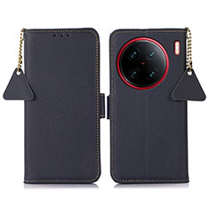 Custodia Portafoglio In Pelle Cover con Supporto B01H per Vivo X90 Pro+ Plus 5G Blu
