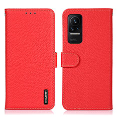 Custodia Portafoglio In Pelle Cover con Supporto B01H per Xiaomi Civi 5G Rosso