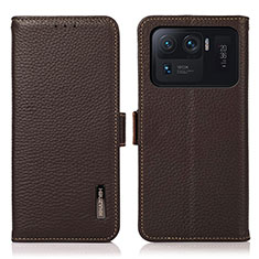 Custodia Portafoglio In Pelle Cover con Supporto B01H per Xiaomi Mi 11 Ultra 5G Marrone