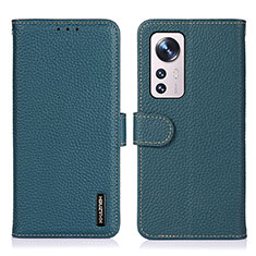 Custodia Portafoglio In Pelle Cover con Supporto B01H per Xiaomi Mi 12S Pro 5G Verde
