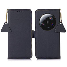 Custodia Portafoglio In Pelle Cover con Supporto B01H per Xiaomi Mi 13 Ultra 5G Blu