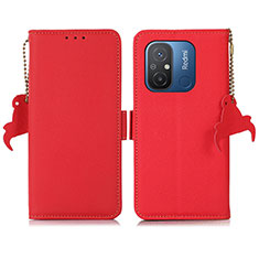 Custodia Portafoglio In Pelle Cover con Supporto B01H per Xiaomi Poco C55 Rosso