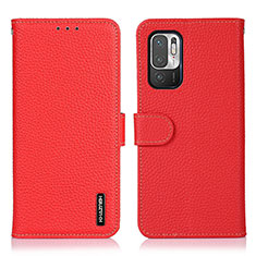 Custodia Portafoglio In Pelle Cover con Supporto B01H per Xiaomi POCO M3 Pro 5G Rosso