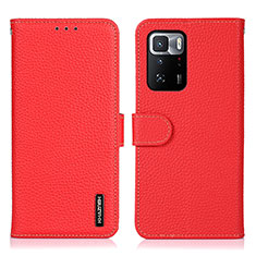 Custodia Portafoglio In Pelle Cover con Supporto B01H per Xiaomi Poco X3 GT 5G Rosso
