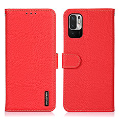Custodia Portafoglio In Pelle Cover con Supporto B01H per Xiaomi Redmi Note 10 JE 5G Rosso