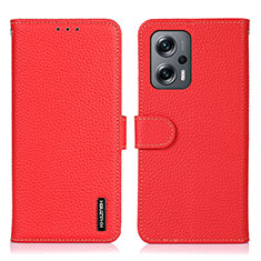 Custodia Portafoglio In Pelle Cover con Supporto B01H per Xiaomi Redmi Note 12T Pro 5G Rosso