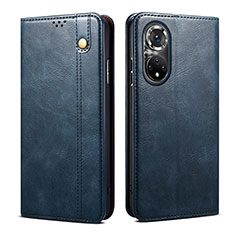 Custodia Portafoglio In Pelle Cover con Supporto B01S per Huawei Honor 50 5G Blu