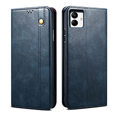 Custodia Portafoglio In Pelle Cover con Supporto B01S per Samsung Galaxy F04 Blu