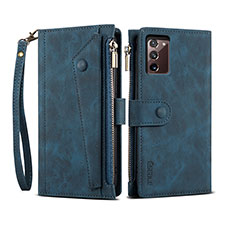 Custodia Portafoglio In Pelle Cover con Supporto B01S per Samsung Galaxy Note 20 5G Blu