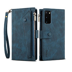 Custodia Portafoglio In Pelle Cover con Supporto B01S per Samsung Galaxy S20 5G Blu