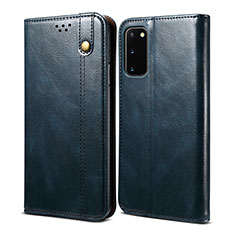 Custodia Portafoglio In Pelle Cover con Supporto B01S per Samsung Galaxy S20 FE 4G Blu