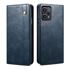 Custodia Portafoglio In Pelle Cover con Supporto B01S per Xiaomi Poco F5 5G Blu