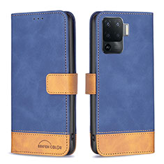 Custodia Portafoglio In Pelle Cover con Supporto B02F per Oppo A94 4G Blu