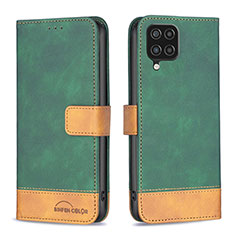 Custodia Portafoglio In Pelle Cover con Supporto B02F per Samsung Galaxy A12 Nacho Verde