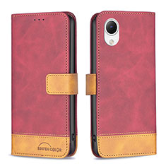 Custodia Portafoglio In Pelle Cover con Supporto B02F per Samsung Galaxy A23 5G SC-56C Rosso
