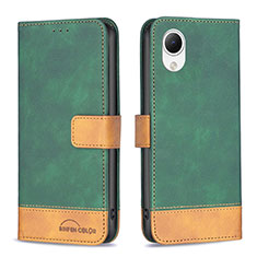 Custodia Portafoglio In Pelle Cover con Supporto B02F per Samsung Galaxy A23 5G SC-56C Verde