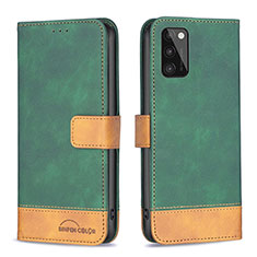 Custodia Portafoglio In Pelle Cover con Supporto B02F per Samsung Galaxy A41 Verde