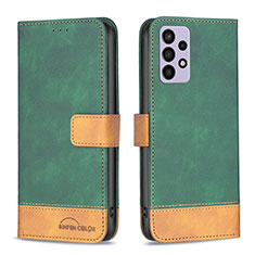 Custodia Portafoglio In Pelle Cover con Supporto B02F per Samsung Galaxy A72 5G Verde