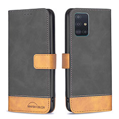 Custodia Portafoglio In Pelle Cover con Supporto B02F per Samsung Galaxy M40S Nero