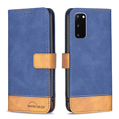 Custodia Portafoglio In Pelle Cover con Supporto B02F per Samsung Galaxy S20 5G Blu